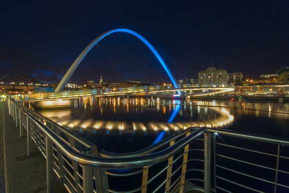 Gateshead Millennium Bridge and Newcastle Quayside