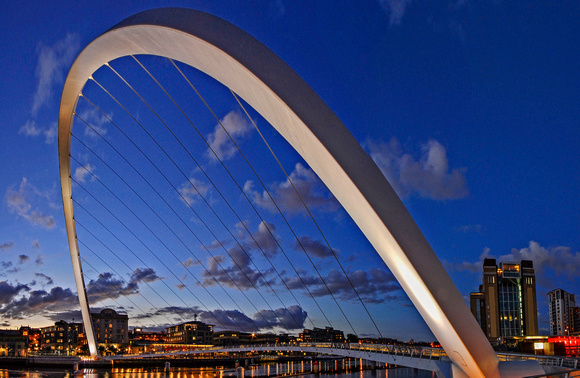 Gateshead Millenium Bridge and Newcastle Quayside